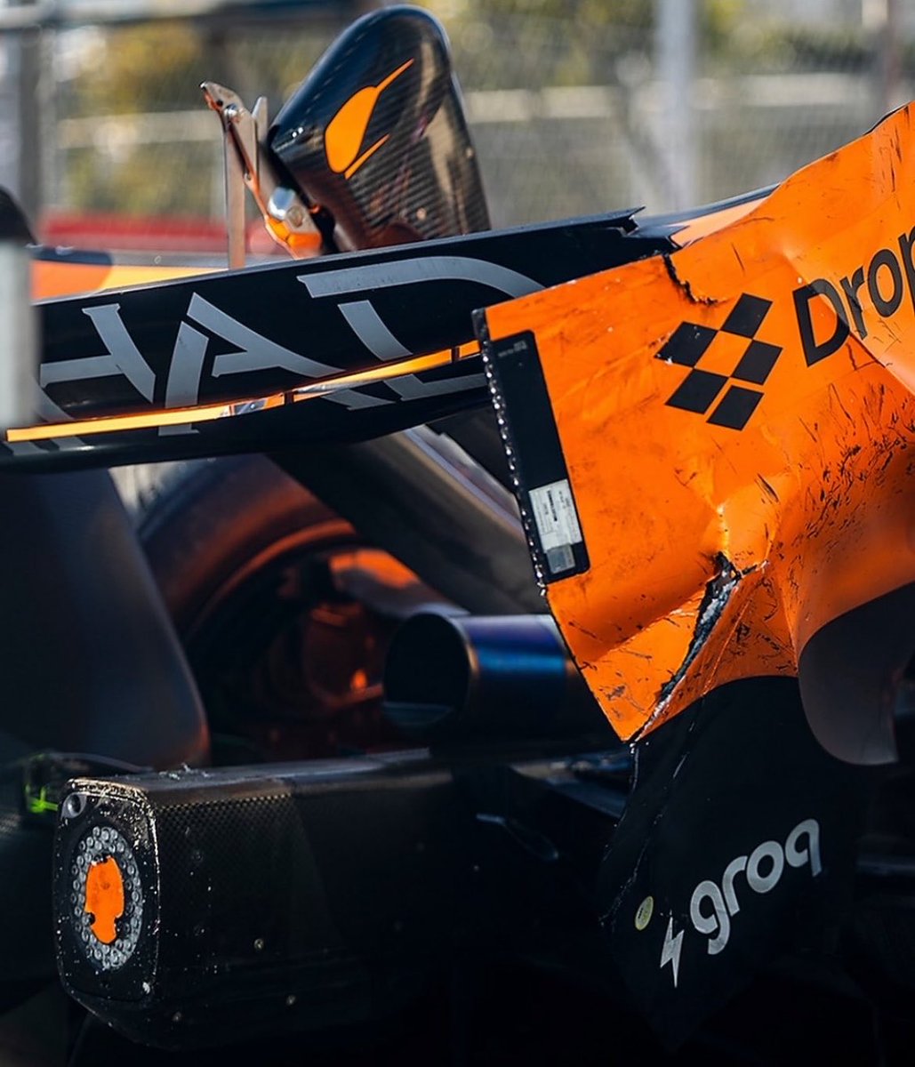ln1wdc44's tweet photo. a close up of the damage to lando’s car last weekend https://t.co/JWDdY4hkqC