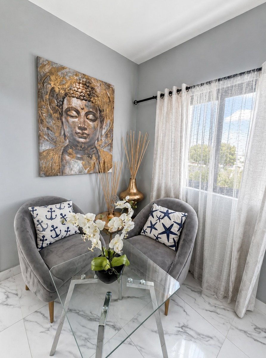 folashosting's tweet photo. Find your zen in La Romana. 🧘✨ This cozy spot at Estrella Marina 402 is perfect for quiet mornings. 8 bedrooms, private pool, and the beach within walking distance. Book your luxury getaway in the Dominican Republic on Airbnb: https://t.co/PT6w6mSb1v #LaRomana #LuxuryTravel https://t.co/7e1J2DLP2M
