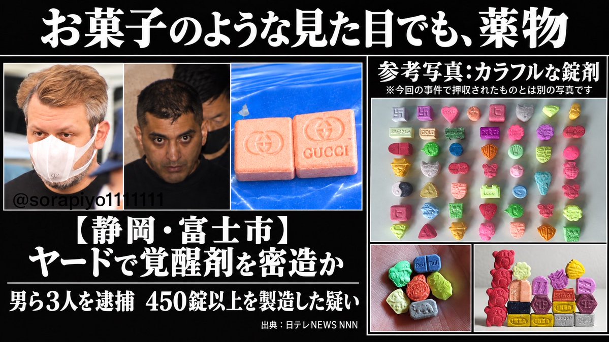 sorapiyo1111111's tweet photo. 【お菓子に見える覚醒剤？】
これはみんなに知らせて！

これからハロウィン。
お菓子みたいでも覚醒剤だという。
もしお菓子に紛れて
子どもが間違えて口にしたら…？

キャラクターの形をした薬物まであるとか
悪質すぎだろ！

日本も今、薬物の拠点になってる。
ぜひ、家族で情報共有してください！