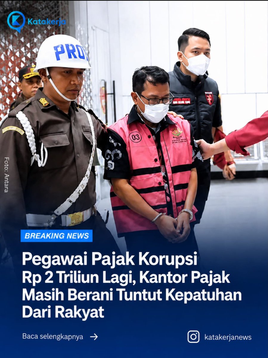 Jayabay19479190's tweet photo. Syukur Mandar mengatakan :
"Jangan sok gagah depan kamera! Anda teriak wajib pajak, tapi gak pernah lihat brengseknya pengguna pajak."
-
Contohnya SALAH SATU pengguna pajak adalah pegawai pajak sendiri yg belum lama ditangkap.
-
Belum ditambah pengguna² pajak yg lajn https://t.co/6924QlBduM