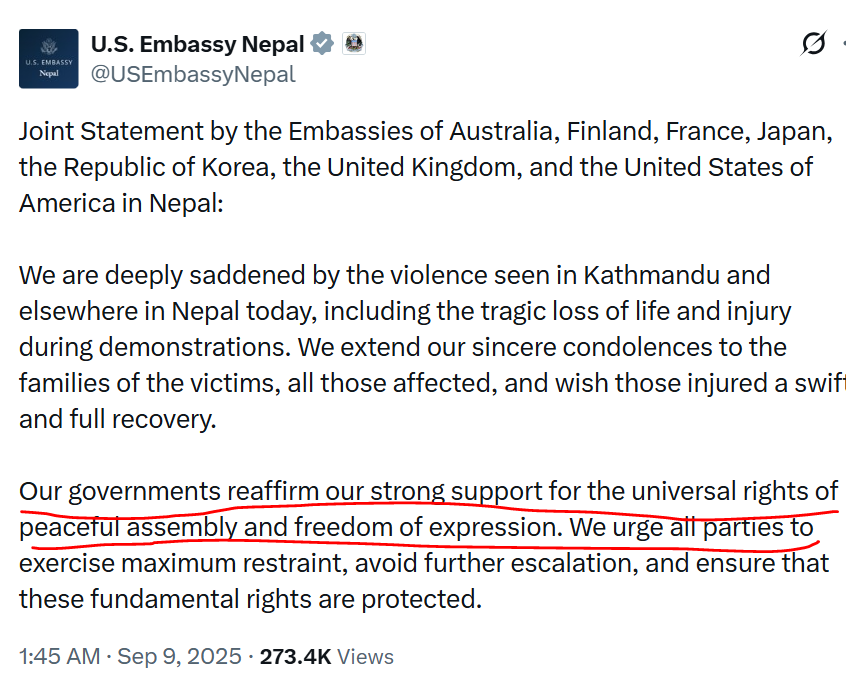 NomadNep's tweet photo. These are examples of how America provokes protests against the ruling government. https://t.co/ILWpAp6oi5