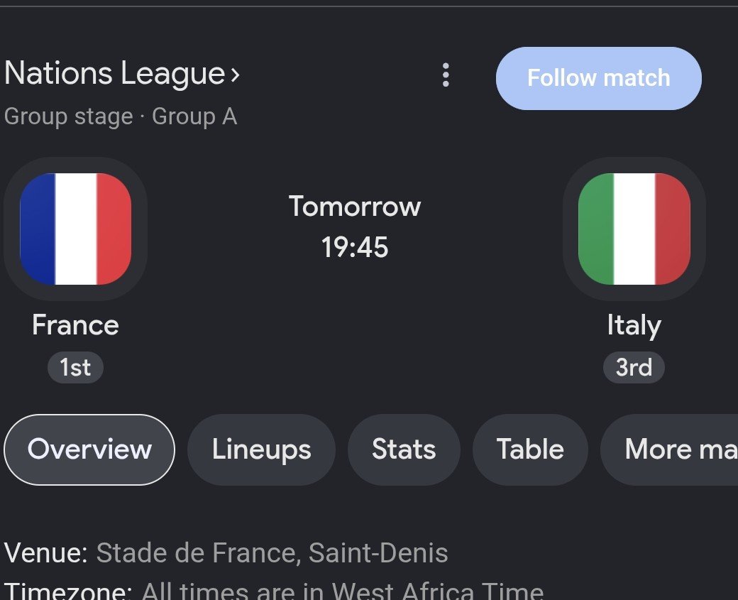 SportLoverNG's tweet photo. SUPER PACK... 

5K TO 6 CORRECT SCORES

FOLLOW ALL INSTRUCTIONS

REPOST and LIKE  THIS POST...

PREDICTION ENDS  1PM  "TODAY" 

FRANCE

ITALY 

FOLLOW  
@SportLoverNG 
TAG 2 FRDS
DROP PREDICTION WITH #UseContactless and #TinubuInMOI 

@_a_nnalisa take not https://t.co/Oa8DXoESO4