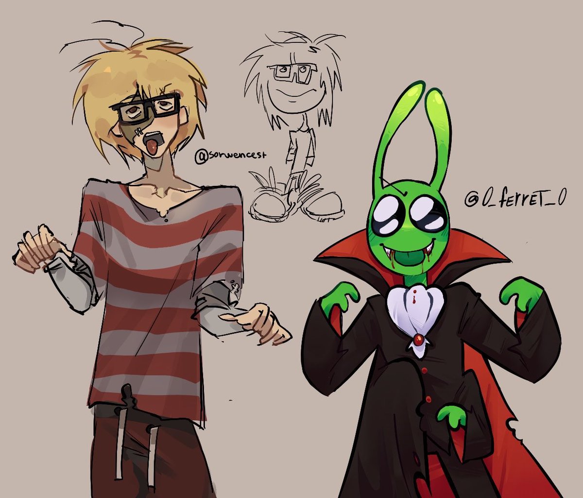 sorwencest's tweet photo. full pic happy spooky month 🤤🤤 martian by @0_ferret_0 #factattackadventures https://t.co/RPurYcFG42