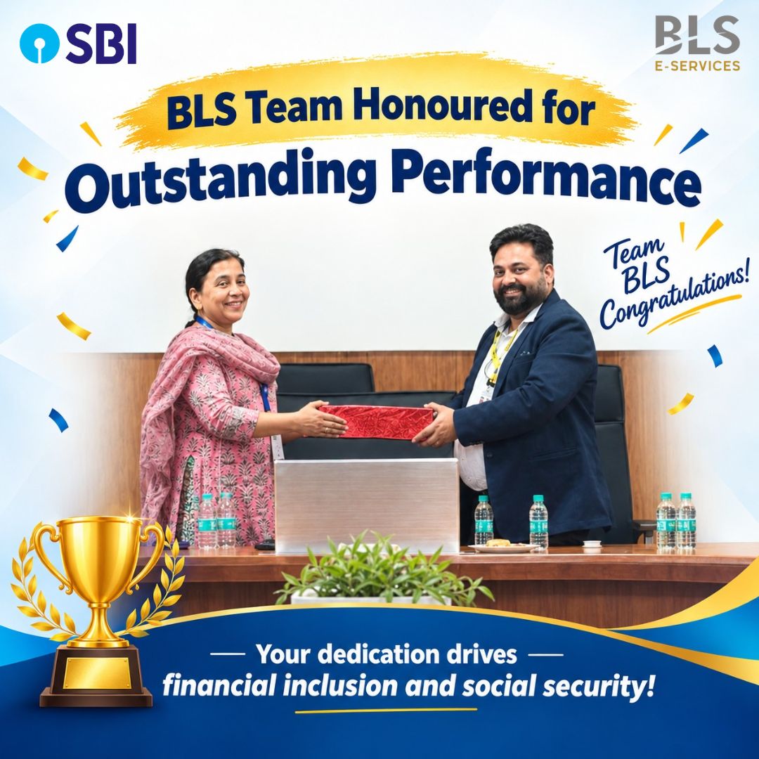 BLSeServices's tweet photo. Recognising Excellence, Celebrating Impact!

BLS Team has been honoured by SBI for Outstanding Performance and its continued contribution towards strengthening financial inclusion and social security.

A proud moment that reflects the dedication, commitment and teamwork behind every milestone.

Congratulations, Team BLS!

@TheOfficialSBI 

#BLS #BLSEServices #SBI #OutstandingPerformance #FinancialInclusion #SocialSecurity #TeamBLS #BLSInternational