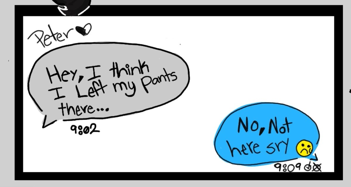 ElfTheArtist's tweet photo. It's done teehee

I imagine TK stealing Peters Pants after a one night stand during the last few weeks of high school and during this time TK didn't identify as gender fluid yet so the still have their Afab areas lmk if you want more 

#YourBoyfriendGame #YBG https://t.co/mV06URgiwt