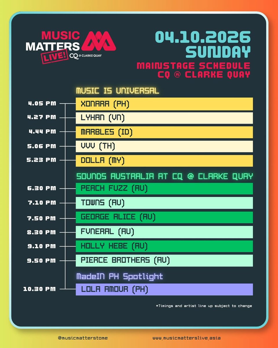 idollaultras's tweet photo. DOLLA will be hitting the stage at the Music is Universal Showcase at Music Matters Live!

📅 4 October 2026 (Sunday)
📍 Main Stage CQ @ Clarke Quay, Singapore
🎟️ FREE ENTRY
⏰ DOLLA’s slot: 5:23 P.M.

#DOLLA #MMLive26 #AllThatMatters26 #MusicMattersLive #visitsingapore https://t.co/xC0bo8XNX8
