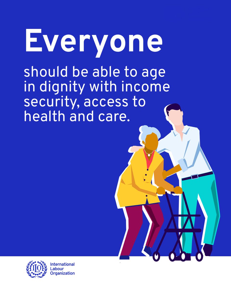 ilo's tweet photo. On #OlderPersonsDay, we highlight the need for social protection systems that keep pace with demographic change.

Pension schemes that ensure income security in old age &amp; access to quality health and long-term care are essential for older persons. @soc_protection https://t.co/T27W61GBZf