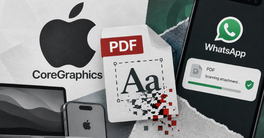 TheHackersNews's tweet photo. ‼️ Warning: A malicious PDF can trigger controlled memory corruption in Apple CoreGraphics.

Apple says CVE-2026-86950 may have been used in targeted attacks.

The first public PoC is now out, while WhatsApp PDF checks hint at a possible delivery path that remains unconfirmed.

Details → https://t.co/d8GgV4x5Hp
