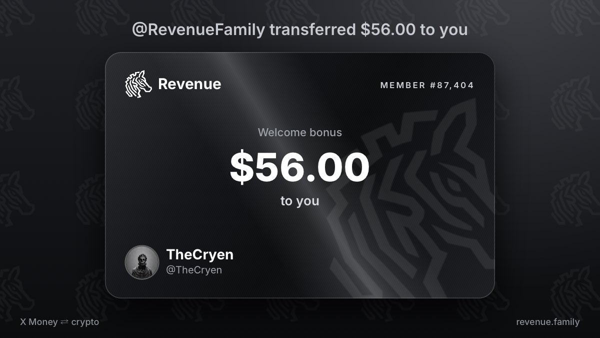 TheCryen's tweet photo. @RevenueFamily Not bad. $56.00 from @RevenueFamily https://t.co/GEdxZSla6U