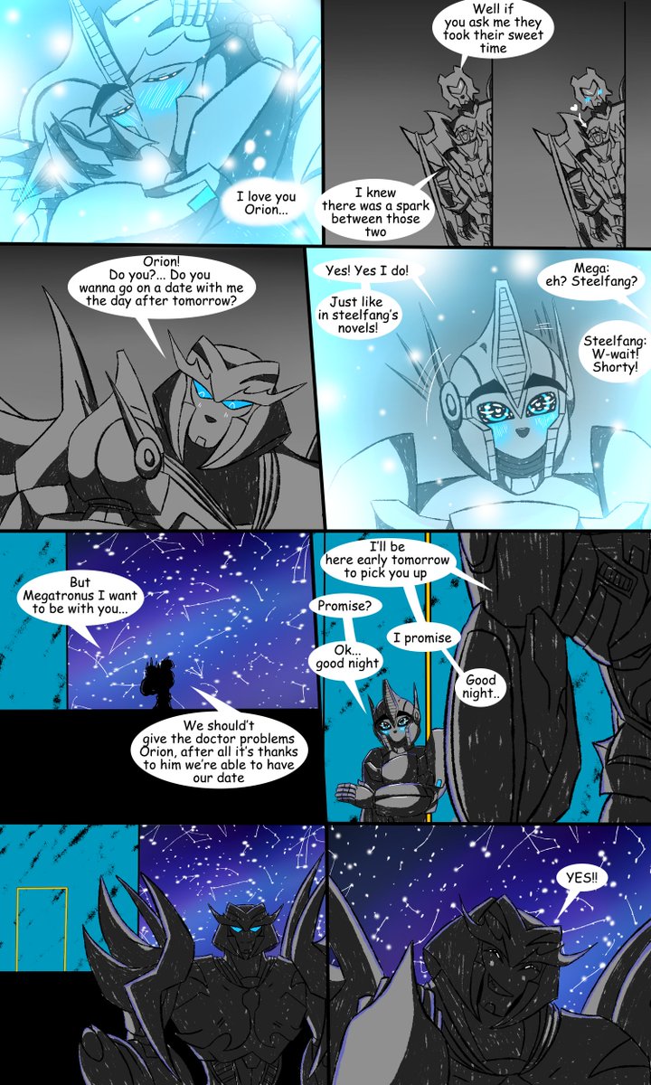 Auro_Doughnut's tweet photo. I hope it was worth the wait! I think we should give these two love bots some time alone (/∇\*)。♡
Orion don't expose steelfang's secrets everybody knows about (,,•ω•,,)♡
#transformers #transformersprime #orionpax #tfpmegatron #megop #tfpratchet #tfprime #megatronus #megpax https://t.co/TbFgqJfIGP