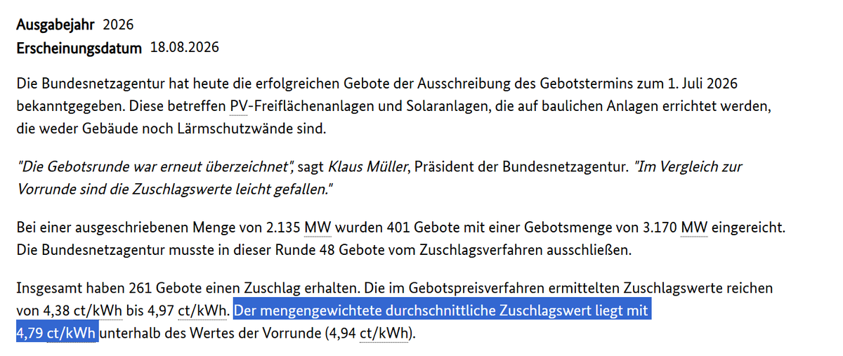 DraconTV's tweet photo. @Emiliablablala @schieritz Selbst bei Solarstrom ist das mehr als irreführend.

2026 z. B. gilt das grade mal für zwei Monate.
Bei Solar spezifisch ist das Problem durch größere Nutzung von Akkuspeichern auch leichter zu lösen.

Daher würde ich dem auch deutlich widersprechen. https://t.co/WoL7TfCgfn