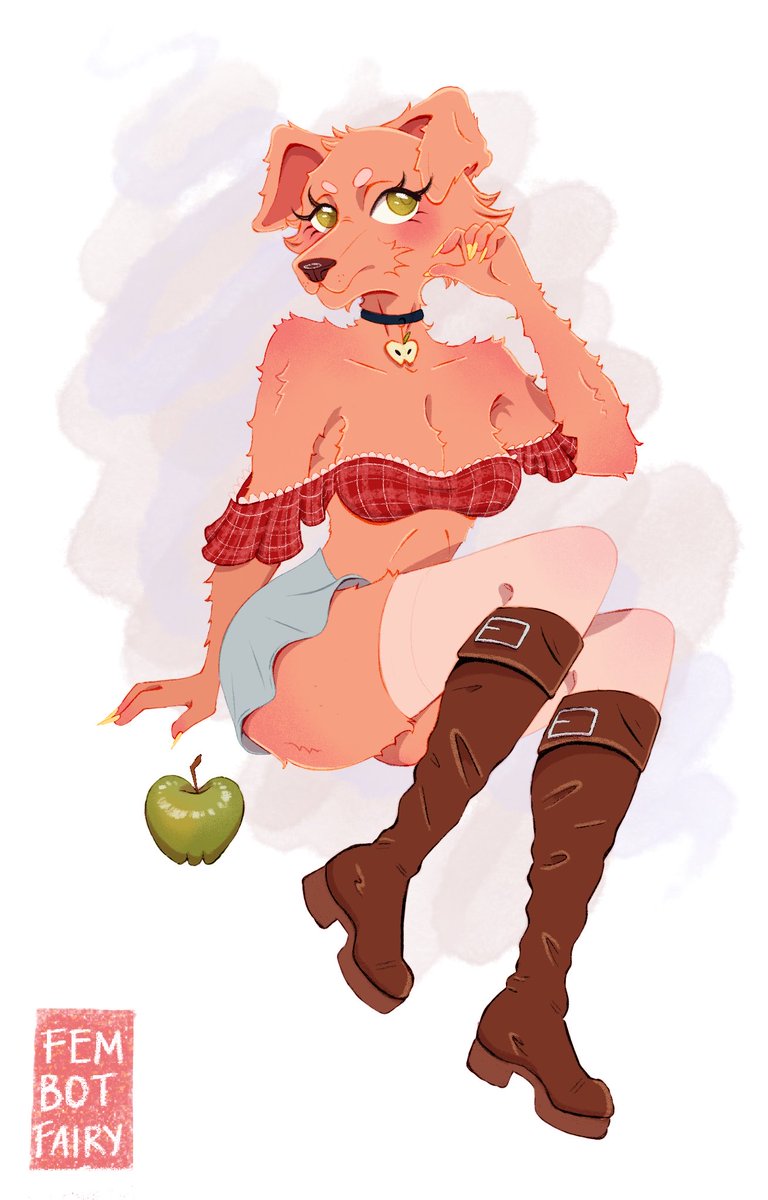 fembotfairy's tweet photo. inktober day 1: apple 🍎 #furry https://t.co/z5PfnwRs60