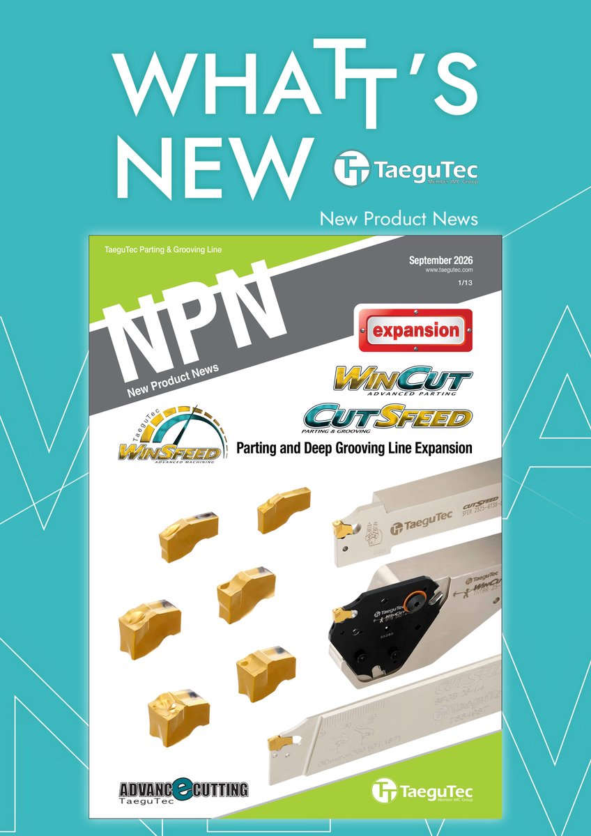 TaeguTec's tweet photo. WHAT’S NEW: https://t.co/bT7tMPjAdb
With expanded widths up to 6mm, a reinforced triangular blade, & exceptional clamping stability, WIN-CUT & CUT-SFEED help deliver smoother cuts, longer tool life & greater process security in demanding machining environments
#NewProduct #NPN https://t.co/MzAZi7fIJp