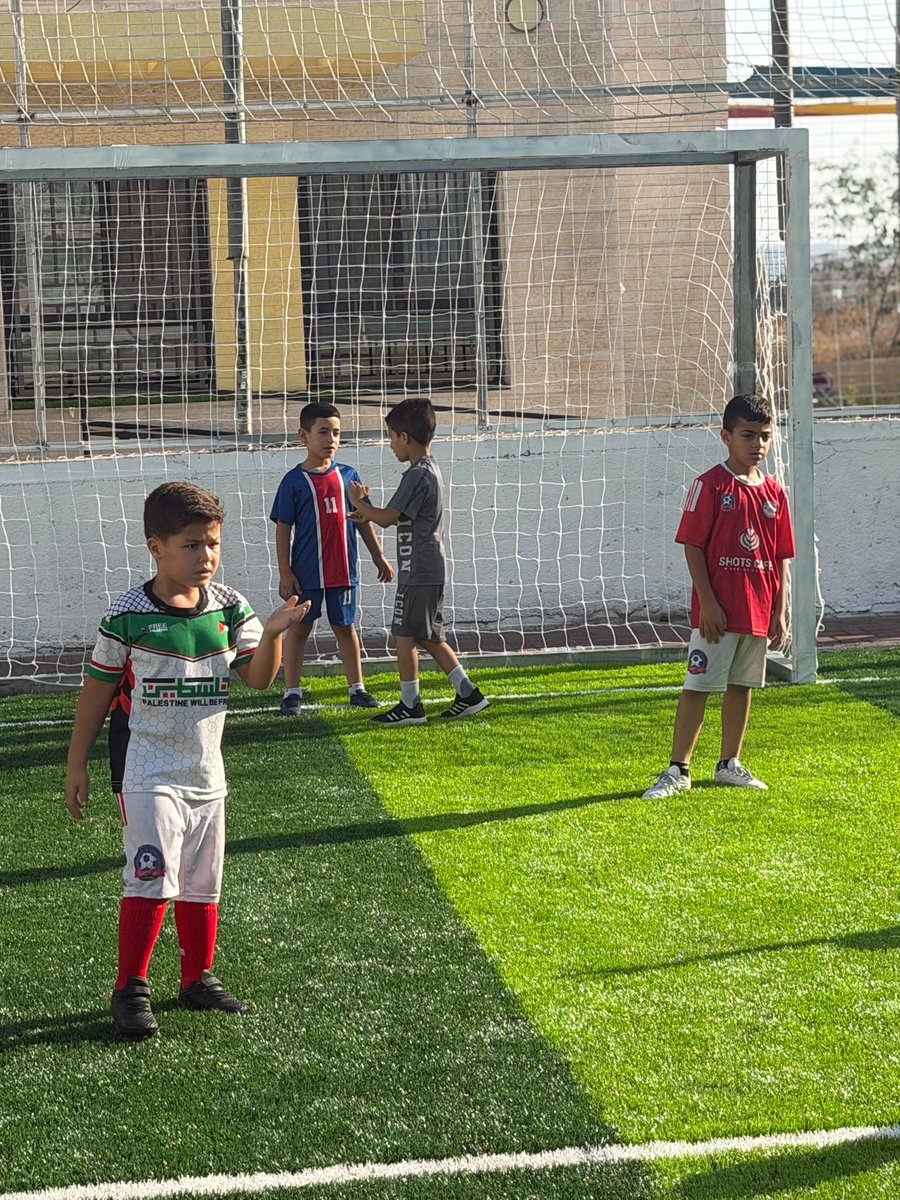 Play4Palestine's tweet photo. LETS PLAY! ⚽️ providing Palestinian kids spaces for them to create memories and develop their talents and ambitions is what our organization is all about🧡 

Pictured is a soccer field we renovated in Beit Leqia 🥅 https://t.co/afFWiTZyxv