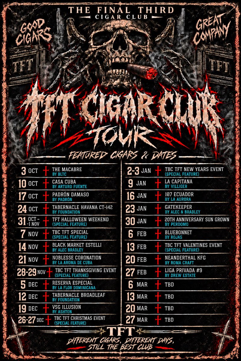 TFTCigars's tweet photo. TFT WORLD TOUR

Hit the LinkTree.

#Cigar #Cigars #CigarWorldTour #CigarReview #Reviews #BOTL https://t.co/NFji8V4qfK