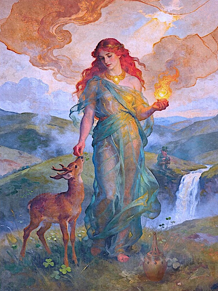 ArtorOtherThing's tweet photo. Flame Maiden Brigid by Lotus Aura Art Prints https://t.co/wymPONc2eY