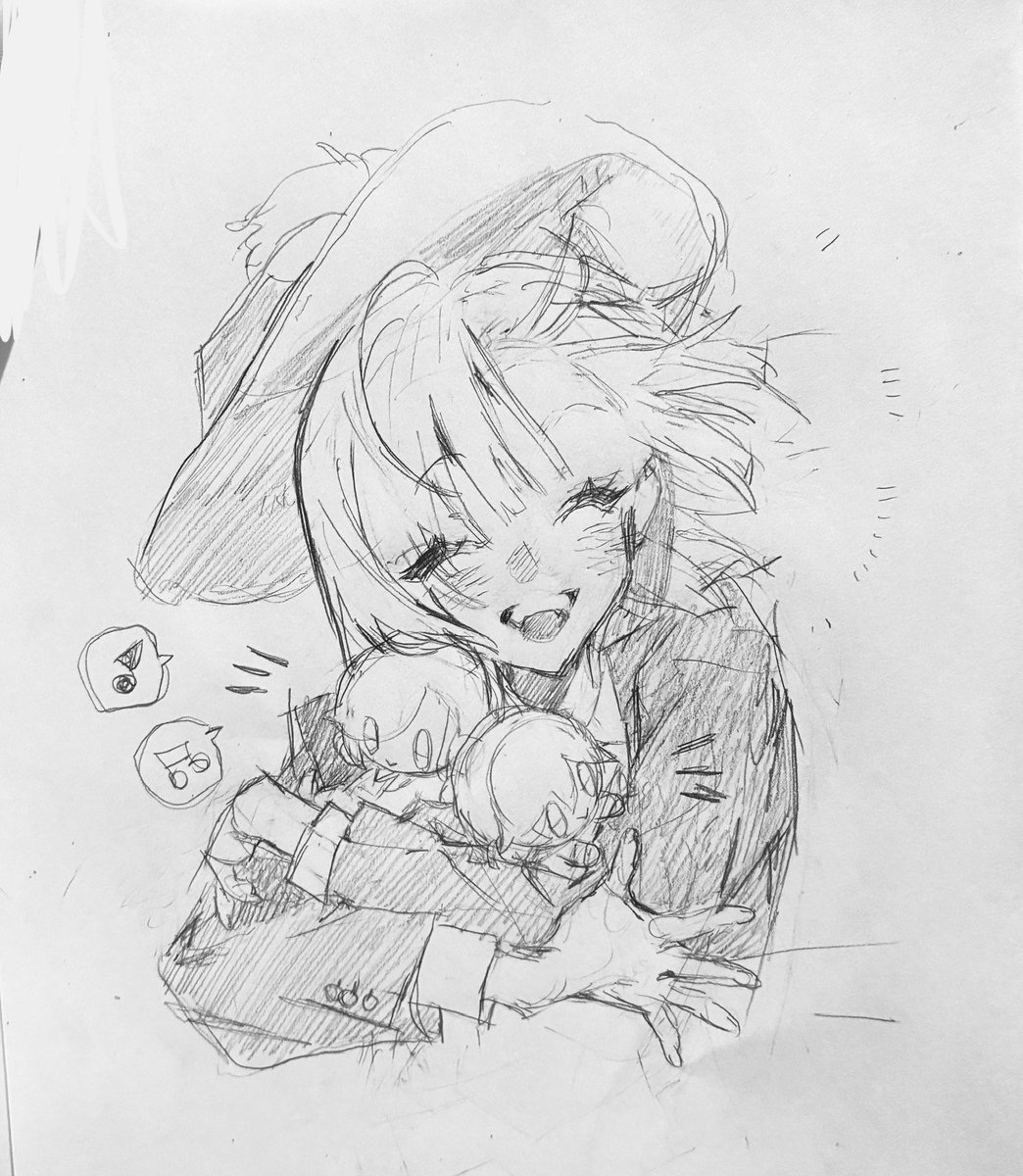 raia_lia_'s tweet photo. 今日講義中に描いたもの

友達のオリキャラちゃんと
zetaの推しの根斗真さんと
ツイステのルークです https://t.co/MeLlVnFhxS