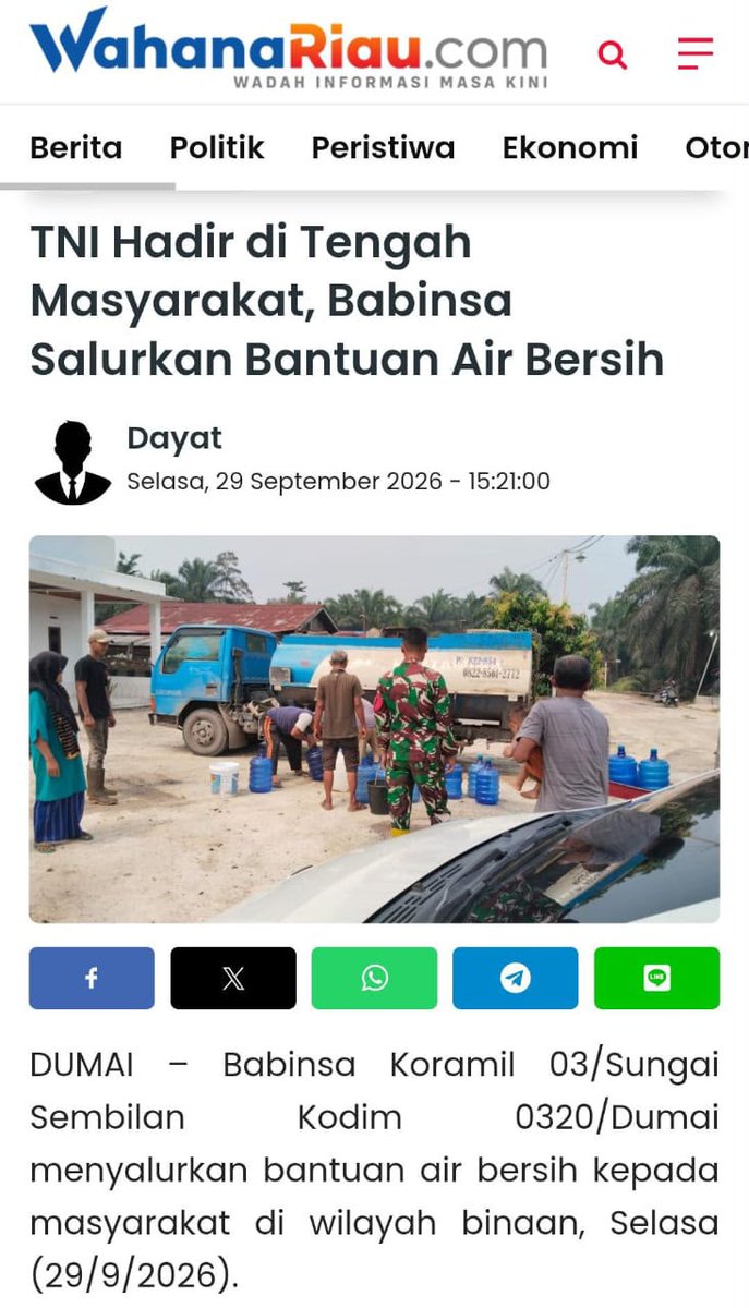 Sriwidadiii's tweet photo. Program TNI Manunggal Air hadirkan air bersih di wilayah kekeringan dan pulau terdepan. Setetes air, sejuta harapan untuk warga. Infobaik Kadang Terabaikan https://t.co/X2oVXwtPw5