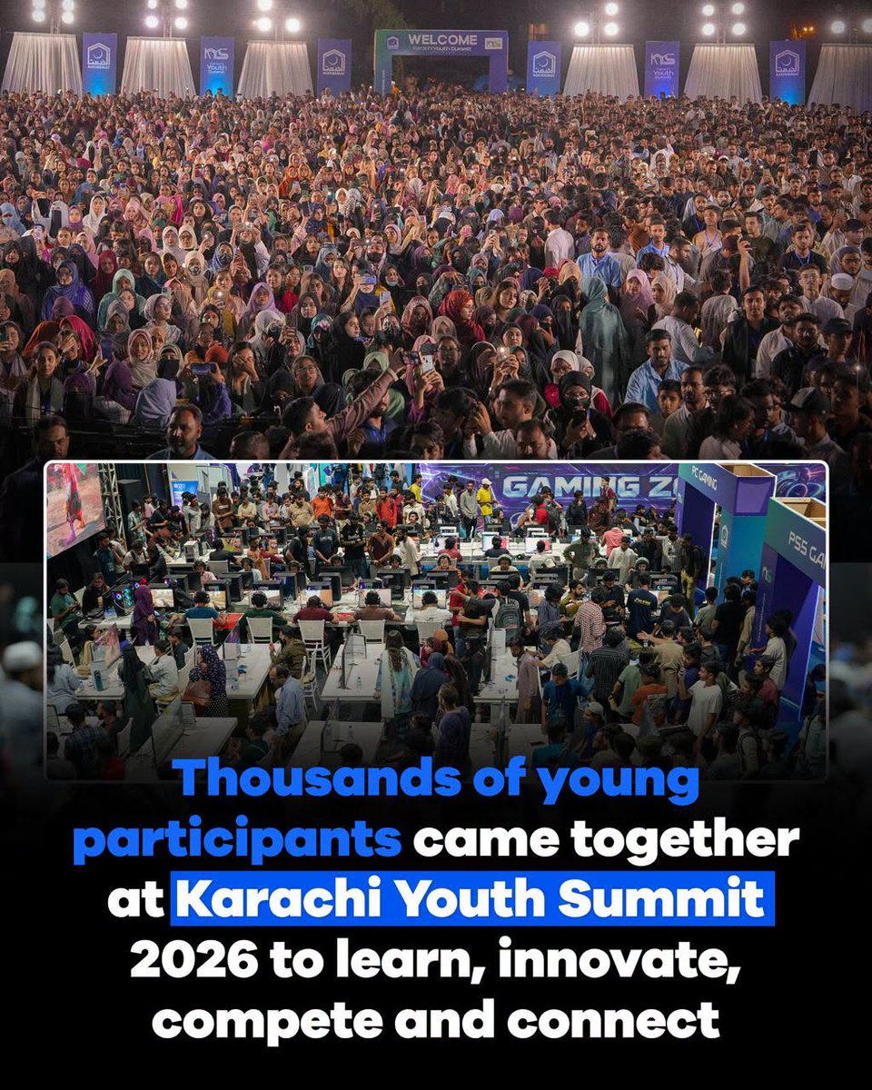KpAlkhidmat's tweet photo. Thousands of young minds. One powerful platform.
Karachi Youth Summit 2026 brought together students, innovators, creators and future leaders for a day of learning, technology, creativity and connection.
#KarachiYouthSummit2026 #BornToLead #YouthEmpowerment #Alkhidmat https://t.co/F60l4IONMz