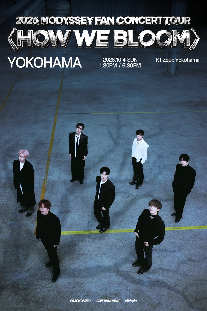 HFT_official__'s tweet photo. 2026 MODYSSEY FAN CONCERT TOUR <HOW WE BLOOM> IN OSAKA, YOKOHAMA 新ビジュアルポスター公開✨

🗓️2026年10月2日(金)
📍大阪・Zepp Osaka Bayside
⏰OPEN 17:30 / START 18:30 (JST)

🗓️2026年10月4日(日)
📍神奈川・KT Zepp Yokohama
⏰OPEN 12:30 / START 13:30 (JST)
⏰OPEN 17:30 / START 18:30 (JST)
 
🎫チケット発売中
イープラス　https://t.co/JpTVl5wzpv
���ーチケ　https://t.co/jsYoyuwVah
チケットぴあ　https://t.co/nCayi9BRe4

#모디세이 #MODYSSEY
#MODYSSEY_HowWeBloom
#HowWeBloom #loudfuntogether