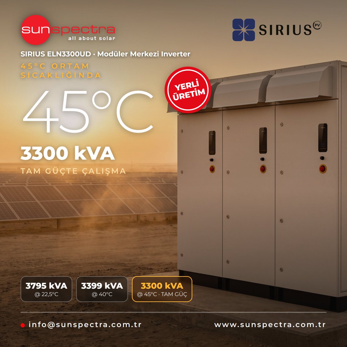 sunspectratr's tweet photo. Bir inverterin gücünü doğru okumanın anahtarı, o gücün hangi ortam sıcaklığında verildiğidir. 📊

Sunspectra olarak sunduğumuz SIRIUS ELN3300UD için görseldeki üç kademe bunu açıkça gösteriyor. 

#SIRIUS #ELN3300UD #Sunspectra #ModülerInverter #MerkeziInverter https://t.co/ETxa3qvHBe
