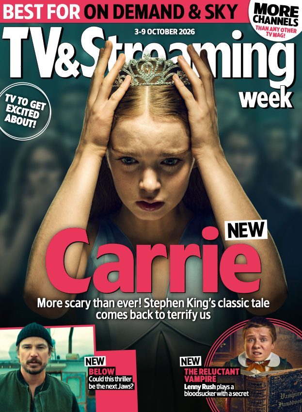 TVStreamingWeek's tweet photo. This week in TV&Streaming Week we sink our teeth into #TheReluctantVampire, get up close with #Carrie and jump in the deep end with #Below.
Plus documentaries, sport, films, TV listings and a preview of Sheridan Smith's crime chiller #TwoBirds.
On sale in print and digitally. https://t.co/x6aHWouGoM