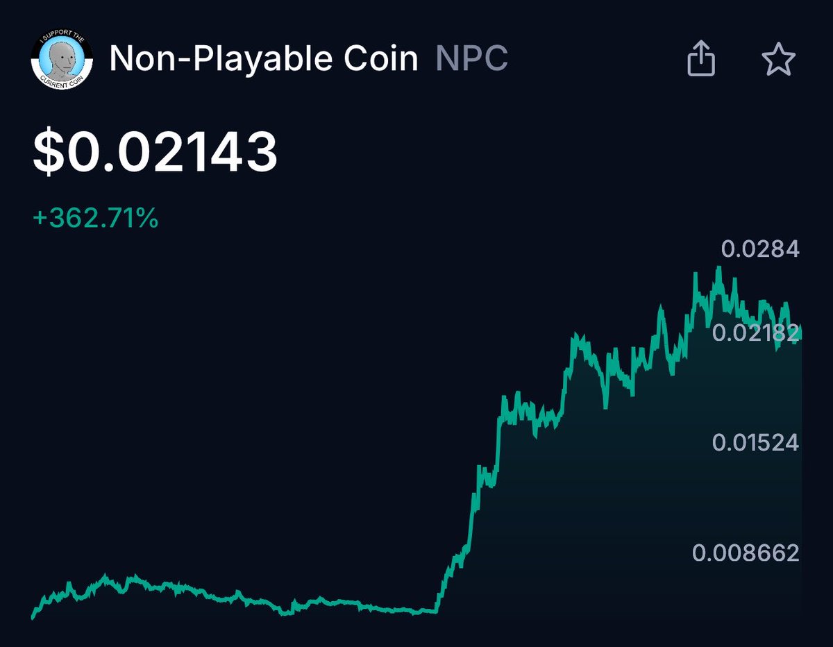 0xRockefeller's tweet photo. I respect the $0.10 - $1 targets, those are life changing gains for many.

But don’t get it twisted.

$Npc is a $10 - $100 coin and belongs at the very top of the cryptocurrency market. https://t.co/yEVOnOMyxf