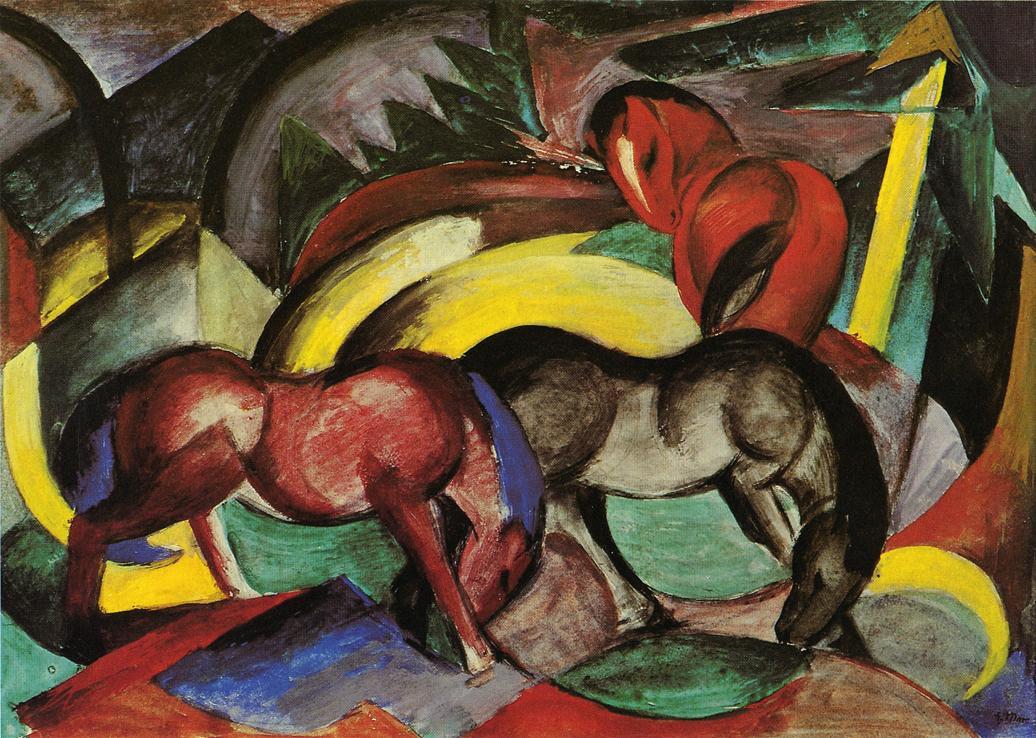 franzmarcart's tweet photo. Three Horses #artbots #marc https://t.co/7xFr2ZUNZV