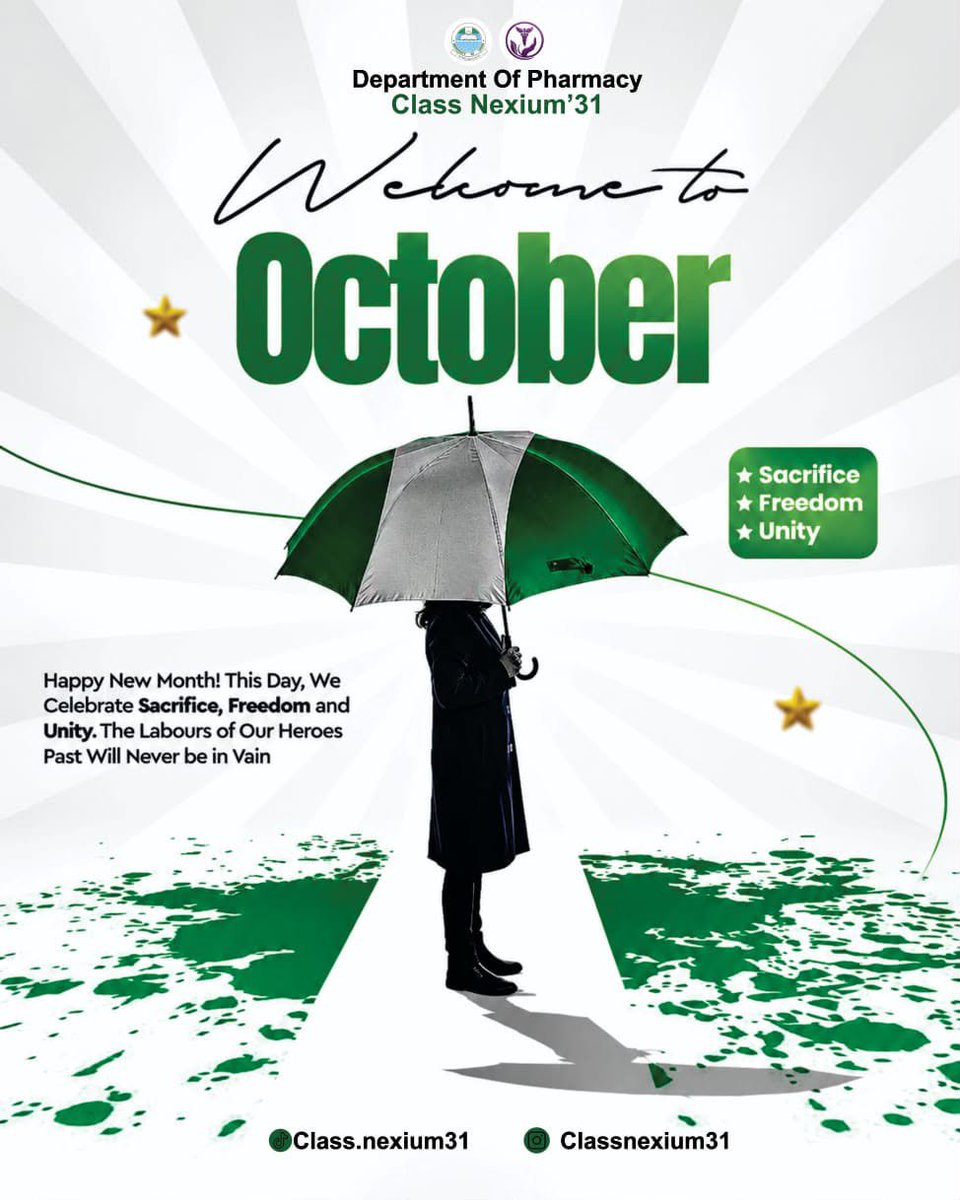 CLASSNEXIUM31's tweet photo. Happy New Month and Happy Independence Day, Nigeria 🇳🇬💚

As we celebrate our independence, may this new month bring us growth, success, unity, and countless reasons to smile.

May all our efforts continue to yield results, and may we keep pushing forward together as one🤝🏻💚 https://t.co/ZeDs2hI5DB