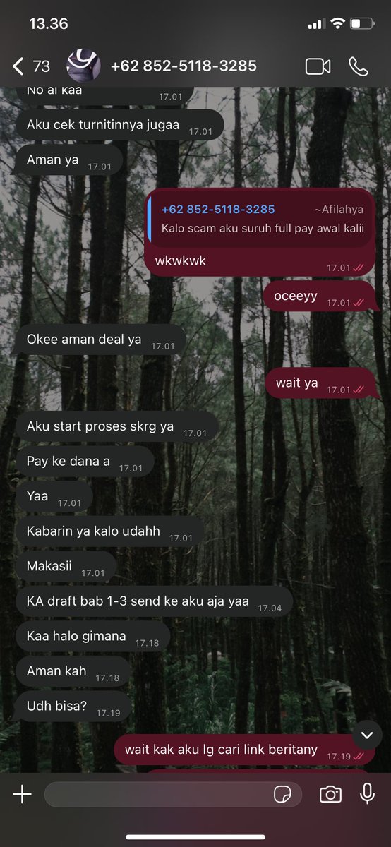 zaynnscn's tweet photo. SCAM JOKI‼️ @umopituqe 
awalnya ngejar ngejar minta di pay awal 50%, berakhir di block. be careful guyss #zonauang #scam https://t.co/1gFDFgu118