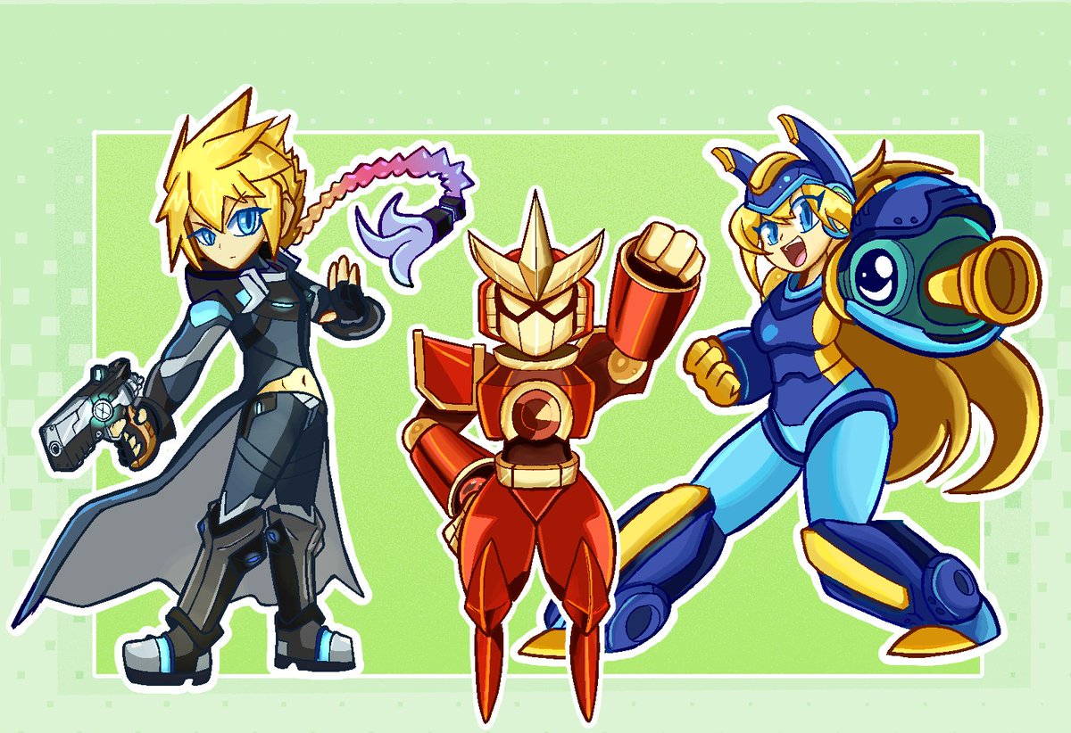 RadCat1520's tweet photo. Another commission done for an anonymous user ⭐
Two of them actually, featuring indie characters like Bo and Shovel Knight, and Gunvolt and Nina
#commissionㅤ #digitalartㅤ #shantae #gravitycircuit https://t.co/oAQXWNPwyh