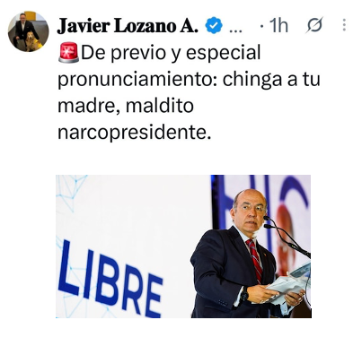 liderfiscal's tweet photo. #URGENTE Escandaloso rompimiento entre @JLozanoA y @FelipeCalderon, se cruzan mentadas y acusaciones de narcos.

¿Estas de acuerdo en lo que le dijo El Saco de Pus a Borolas?

#UrgenteCOMPARTAN https://t.co/SHwC8xUEKc