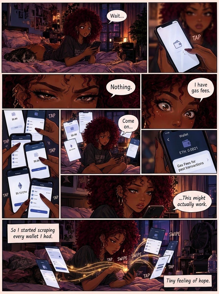 Wisweb3's tweet photo. Ever had money but couldn't use it??
Yeah… that's what happened to me.

I actually used @Monicanigeria yesterday after getting stuck trying to access my crypto for almost 4 days.

Then I saw the Monica × @blockfestafrica challenge and thought… why not turn what literally happened to me into a comic?

I love manga and comics, so I went completely down the rabbit hole and made a 10-page story about it.

This isn't a fictional money problem.

This actually happened to me.

Here's my story🌺

🧵👇🏿

#TheMoneyStory #monicacash #Blockfestafrica2026