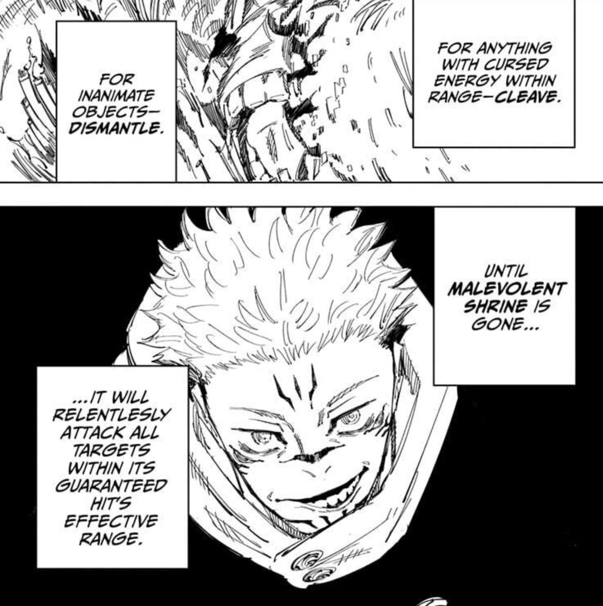 Noah70782428485's tweet photo. Sukuna’s Domain is the only one with 2 different simultaneous sure-hit effects, with those same sure-hit effects also carrying a distinct CE property (explosive).

“Divine” is an understatement https://t.co/iZoerCkrMM