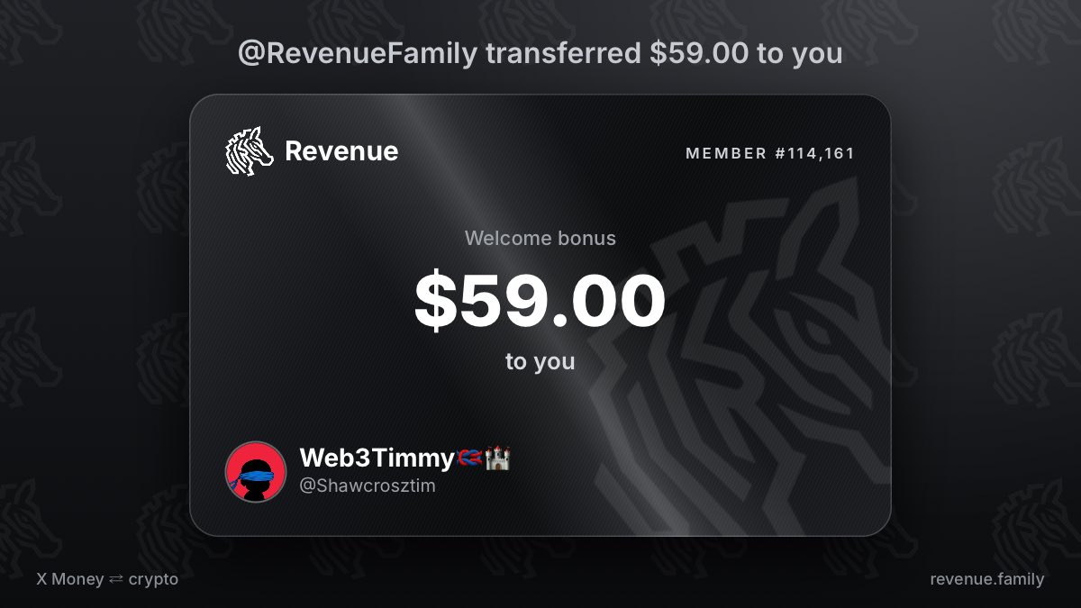 Shawcrosztim's tweet photo. @RevenueFamily I am holding $59.00 from @RevenueFamily https://t.co/hmUoHKKk55