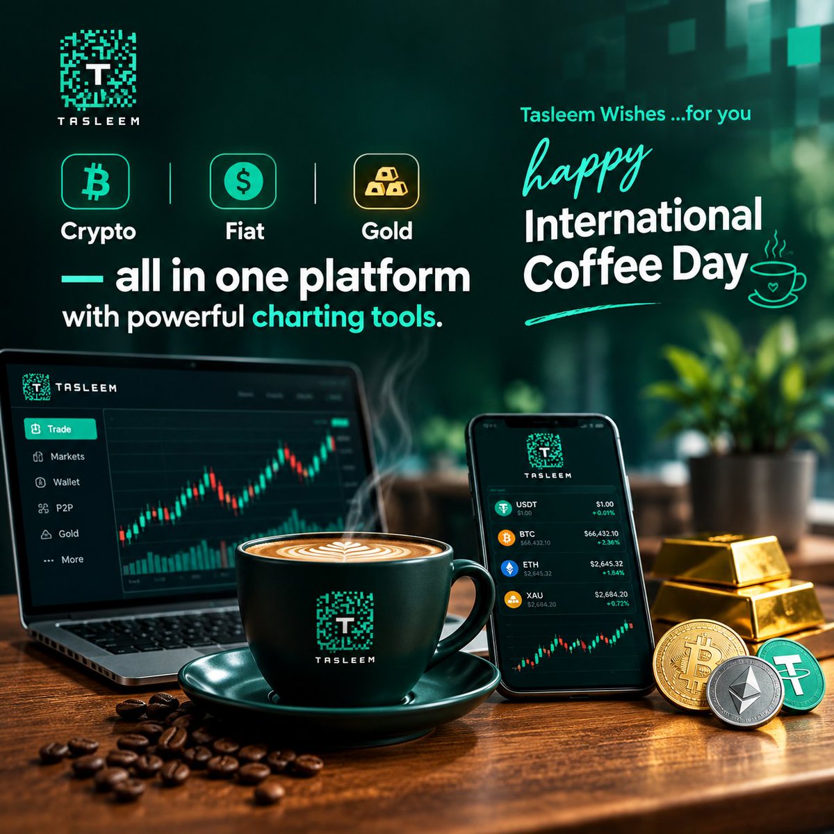 tasleemww's tweet photo. International Coffee Day #USDT https://t.co/f4qifKk7Df