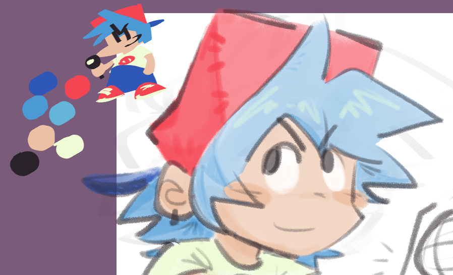PureAleman's tweet photo. I messed up the body, but I liked his face (first time trying to color like this soo lot of mistakes xp)) #fnf #fridaynightfunkin https://t.co/XScBYudjjt