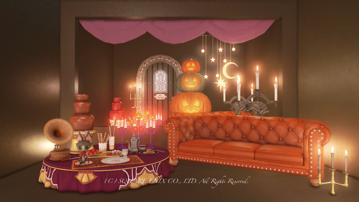 SCARlet_M_FF14's tweet photo. スタジオ本館改装完了！！
【Spooky HALLOWEEN🎃】
おばけが住んでいそうな雰囲気に‼️
床からかぼちゃが見てきます👀
リプ欄へ…

ManaDC Masamune Mist 26-14(M)

🏷⸒⸒ #MAI_Studio 
#FF14ハウジング #FF14Housing  
#HousingEden https://t.co/4lsoeZr3nU