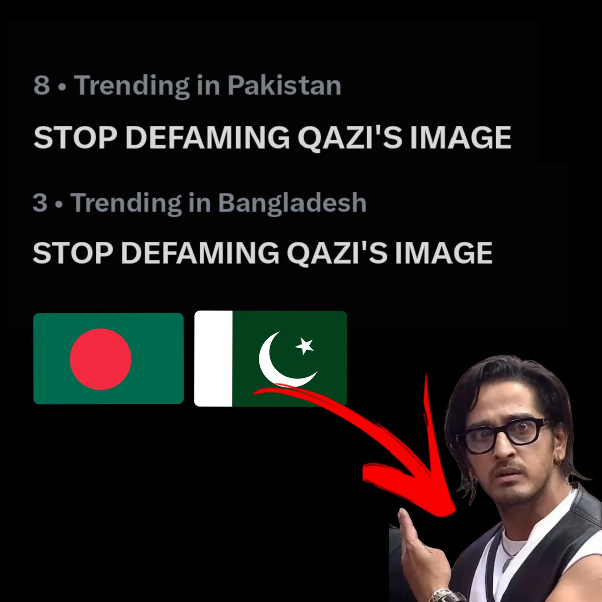 operator_uu's tweet photo. The truth behind Qazi’s hype 🚨 Almost all of his major support and hype is coming only from Pakistan and Bangladesh 🤣

#BiggBoss #QaziTouqeer #BB20 #ScoutOP #BiggBoss20 https://t.co/Ba4ri5Jnvx