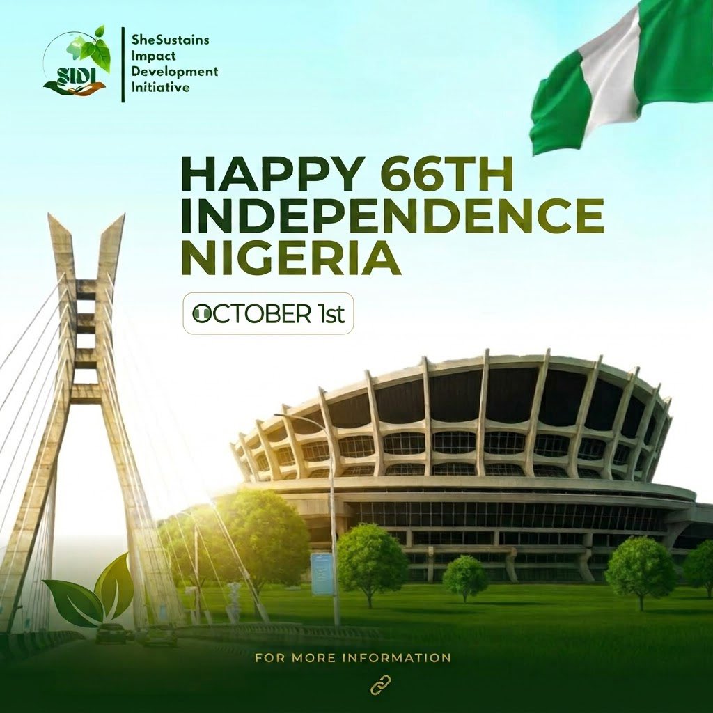 SheSustainsSIDI's tweet photo. @DOlusegun Happy 66th independence Nigeria https://t.co/xwvQcA2h8E