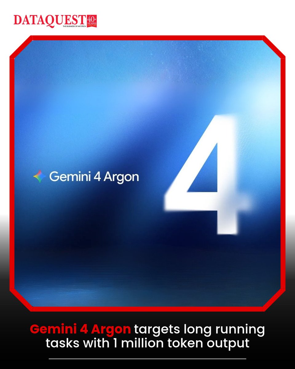 dataquestindia's tweet photo. Google Gemini 4 Argon

Google’s latest frontier model, Gemini 4 Argon, is designed for complex, multi‑step work across software engineering, enterprise tasks, and cybersecurity, with support for long‑running tasks

Read More: https://t.co/hlF3iFsRiV

#Dataquest #Google #Gemini https://t.co/WIfXKdMHgO