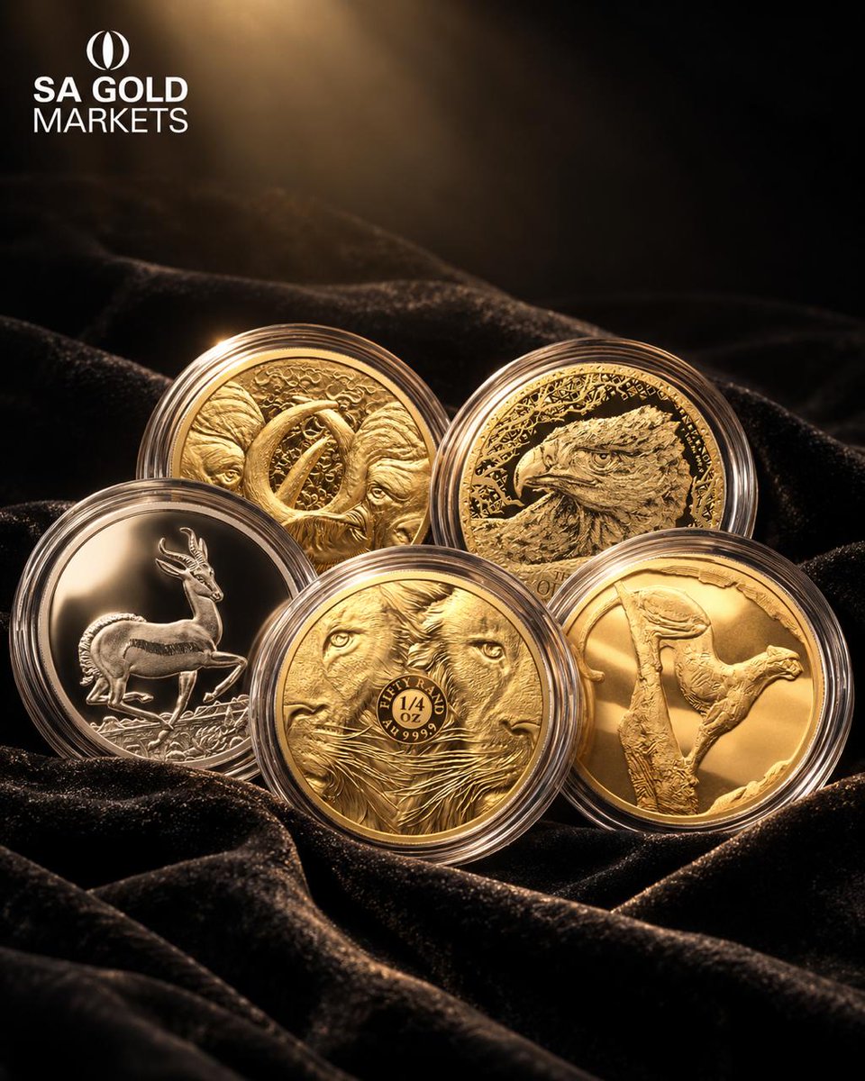 sagoldmarkets's tweet photo. DON’T MISS OUT | October collectables
This month we’re exploring SA Gold Markets’ Krugerrands, Big 5, Odyssey of the Sky, African Range and coin sets.
Reply with the series you would most like to see. SA Gold Markets | 071 269 8738
Shop Now: https://t.co/qeYbe9Hcxe https://t.co/XXxUlvWzev