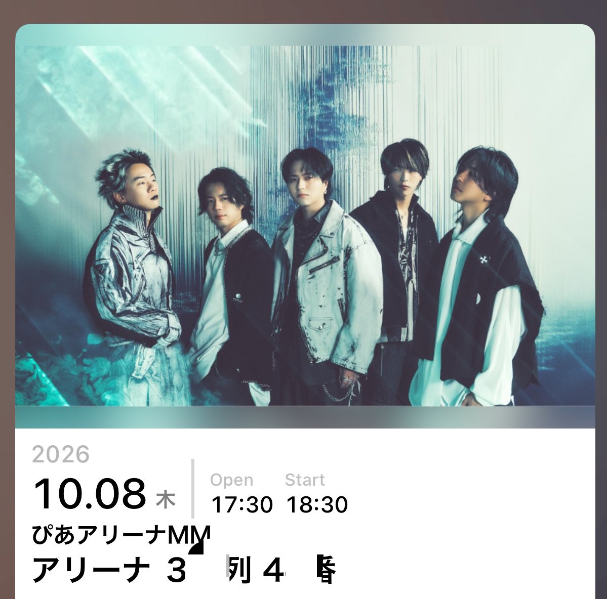 Nb_non0926's tweet photo. んーーー、
一般でアリーナっていい方ですかね？
列は後ろの方かもだけどど真ん中っぽくて嬉しい。 https://t.co/qq9FF4zh2o