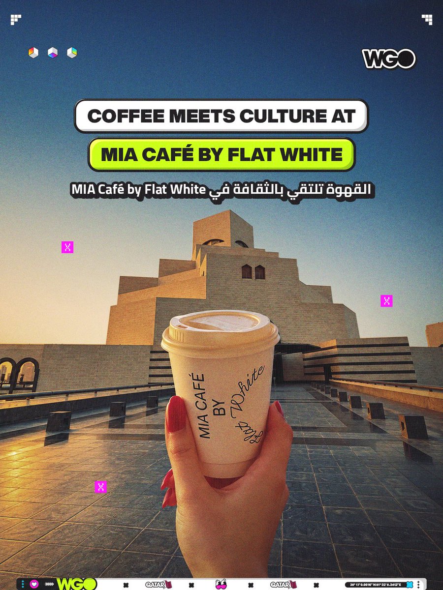 wgoqatar's tweet photo. Coffee meets culture at MIA Café by Flat White inside the Museum of Islamic Art. The homegrown Qatari specialty coffee brand brings its coffee experience into one of Doha’s most iconic cultural spaces with an interior designed by Philippe Starck.
#MIACafe #FlatWhiteQatar https://t.co/Jio4iocnY7