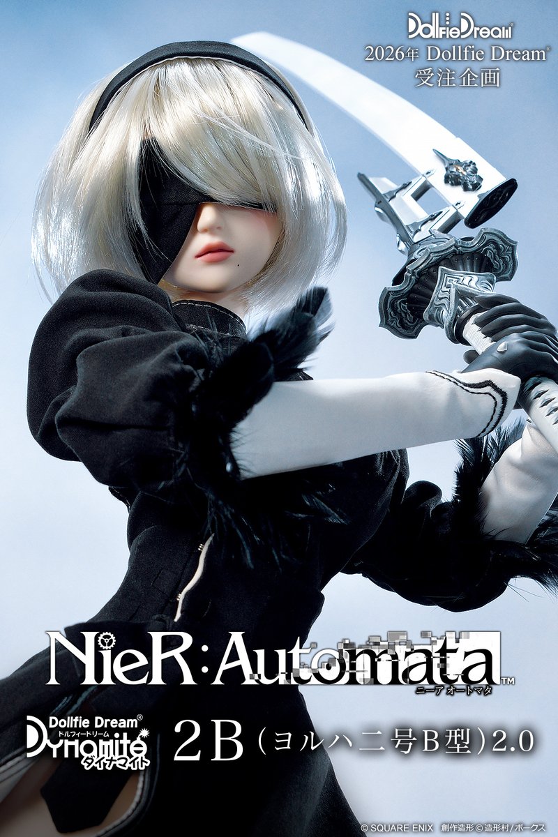 volks_dd's tweet photo. 『NieR』シリーズを代表するふたりが 
ボークスの「ドルフィードリーム」でドール化！

￣￣￣￣￣￣￣￣￣￣￣￣
2B（ヨルハ二号B型）
カイネ
＿＿＿＿＿＿＿＿＿＿＿＿

▼特設サイト