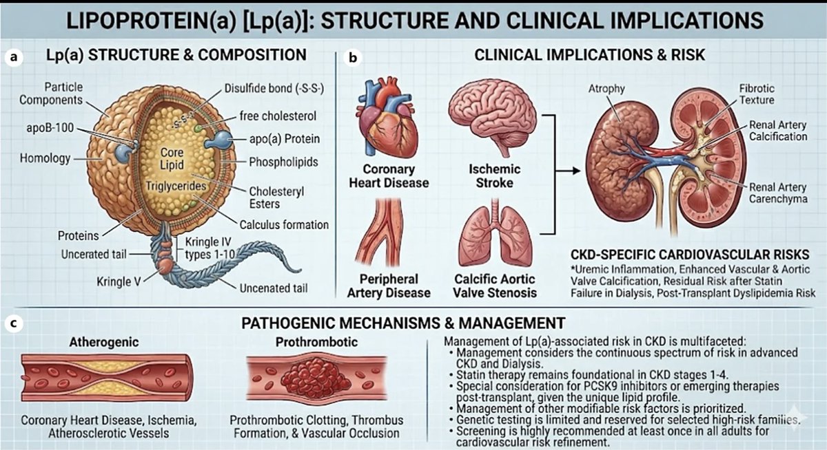 icorvilud's tweet photo. LIPOPROTEIN a & CHRONIC KIDNEY DISEASE
⬆️Lp(a) as renal function declines
⬆️Lp(a) contributes to the excess CV burden and residual risk
👉🏻Th causal role of Lp(a) in CKD-related cardiovascular disease remains incompletely defined
DOI: 10.1159/000553534
#pelacarsen #olpasiran https://t.co/ncAaZ5N0JN