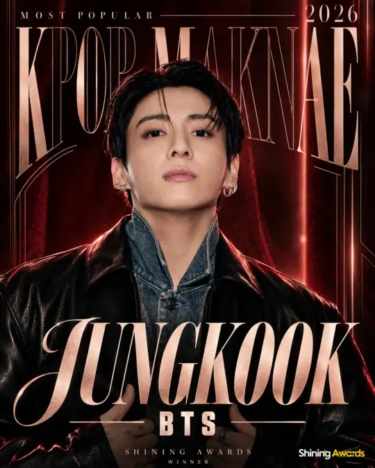GCVT_JK's tweet photo. 🎉 CONGRATULATIONS JUNGKOOK 🎉

"Most Popular K-pop Maknae 2026" 👏👏👏
@Shining_Awards 

Thank you so much everyone for voting! We did it! 🥳🙏💖💜 https://t.co/w5bUjOD01q