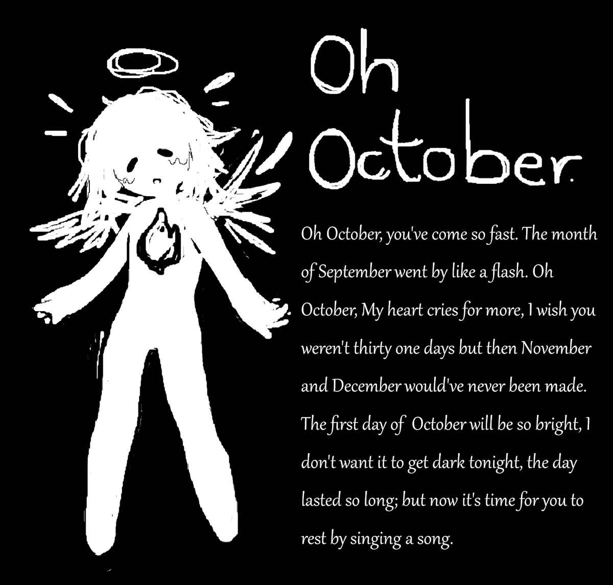 M3rilium's tweet photo. Oh October.
#October1st #Drawtober #poem https://t.co/WzAJFWSfQC