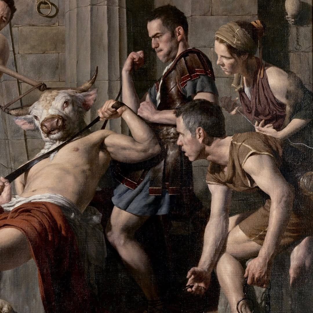 PaintingsPOV's tweet photo. Theseus and the Minotaur (date unverified) by Paul Reid

📍Unknown (probably a private collection; I couldn't confirm)

Everyone knows who wins this fight, so why does the monster get the spotlight? https://t.co/9dJueaj9me