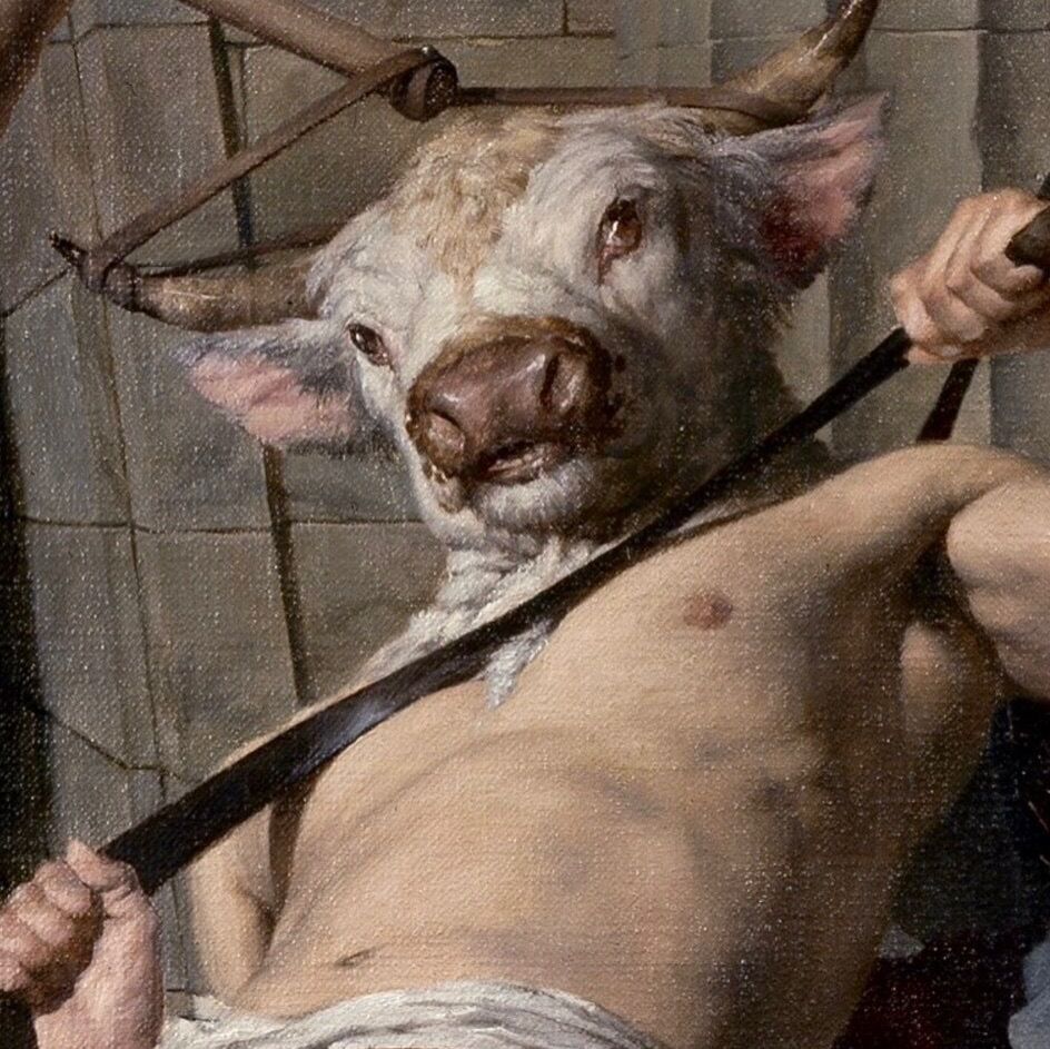 PaintingsPOV's tweet photo. Theseus and the Minotaur (date unverified) by Paul Reid

📍Unknown (probably a private collection; I couldn't confirm)

Everyone knows who wins this fight, so why does the monster get the spotlight? https://t.co/9dJueaj9me